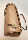 DKNY Cashew Quilted Veronica Convertible Shoulder Bag / Crossbody