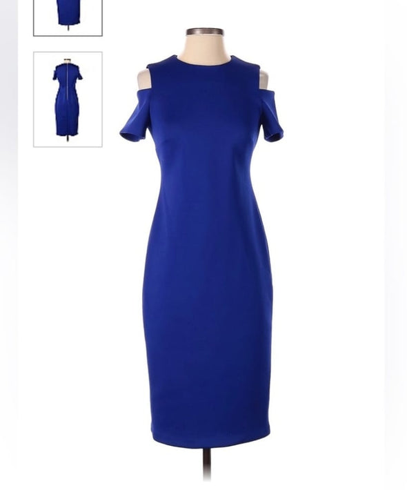 Calvin Klein Open Sleeve Royal Blue Scuba Sheat