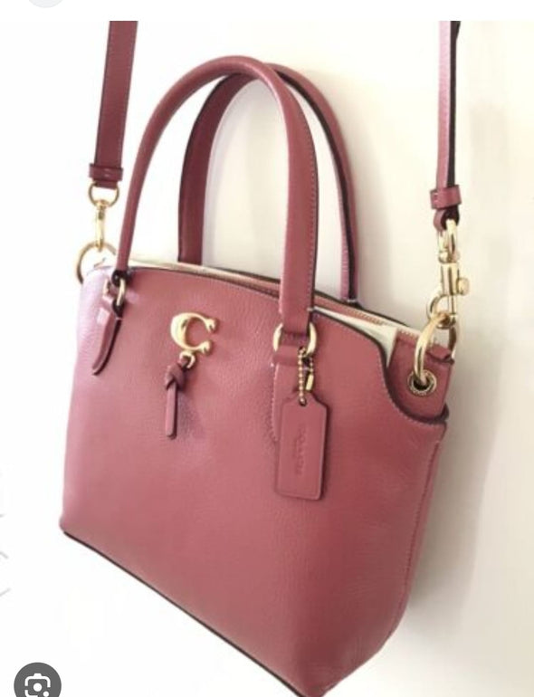 COACH REMI SATCHEL  LEATHER  MAUVE PINK BAG