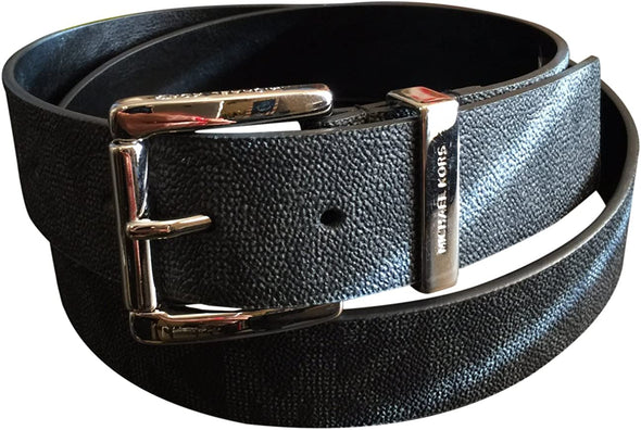 Michael Kors Men's Cut to Fit Reversible PVC Black Brown Leather MK Belt